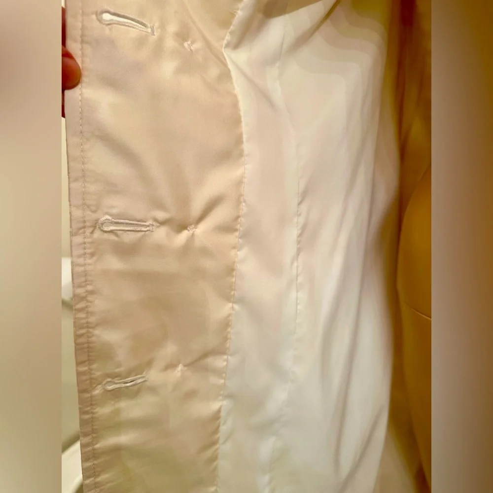 DESIGNER! DONCASTER COLLECTION!🌸100% SILK PEACOAT/DUSTER/White/Size-10 - Picture 11 of 16